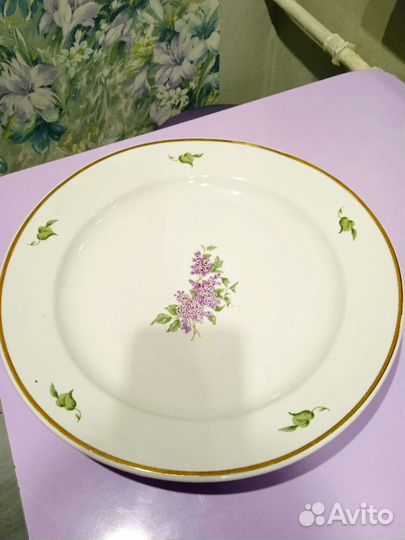 Блюдо большое сирень Дулево