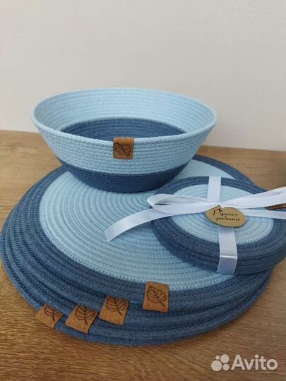 Корзины и салфетки из хлопкового шнура