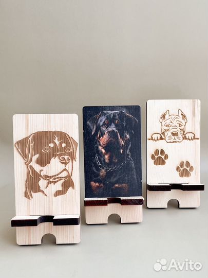 Подставка для телефона деревянная