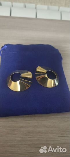 Золотые серьги бижутерия