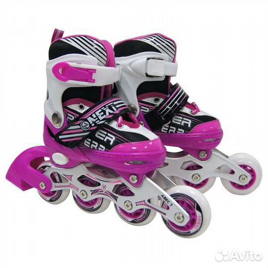 Ролики раздв., алюм. рама, abec-7, колеса PU, р