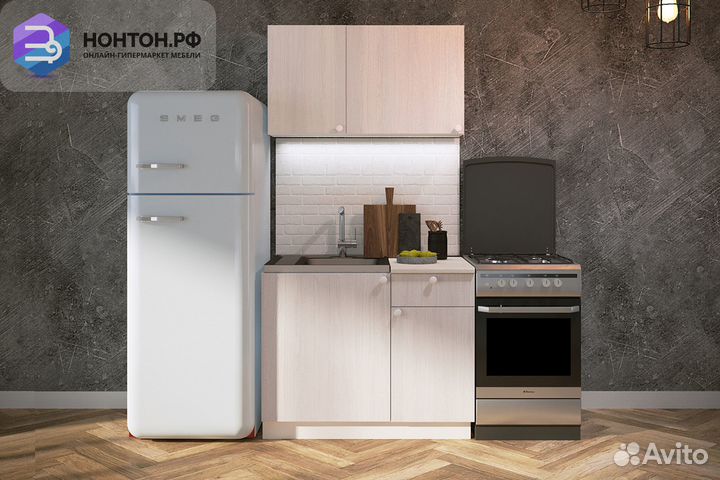 Кухня Ронда 1.0м лдсп ясень анкор