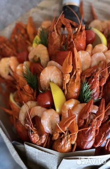 Мужские букеты, букеты из раков