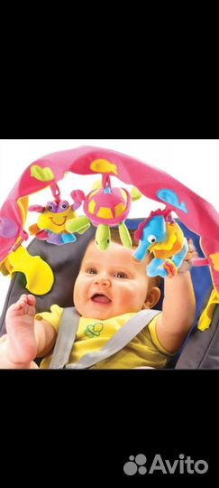 Люлька баунсер tiny love+ дуга в подарок розовая