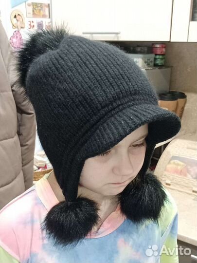 Шапка зимняя женская с помпоном