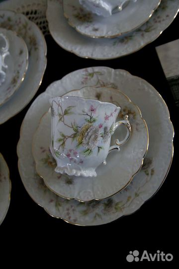 Антикварные старинные чайные трио /чашки