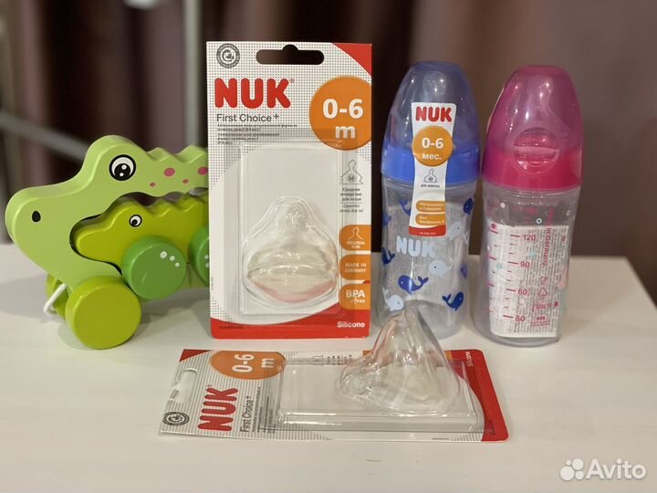 Комплект Nuk бутылочка для кормления+соска
