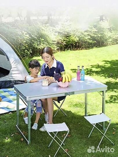 Складные туристические стол и стулья(4)