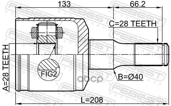 ШРУС внутренний 28X40X28 1011-TRB 1011-TRB Febest