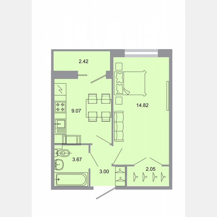 1-к. квартира, 33 м², 13/20 эт.