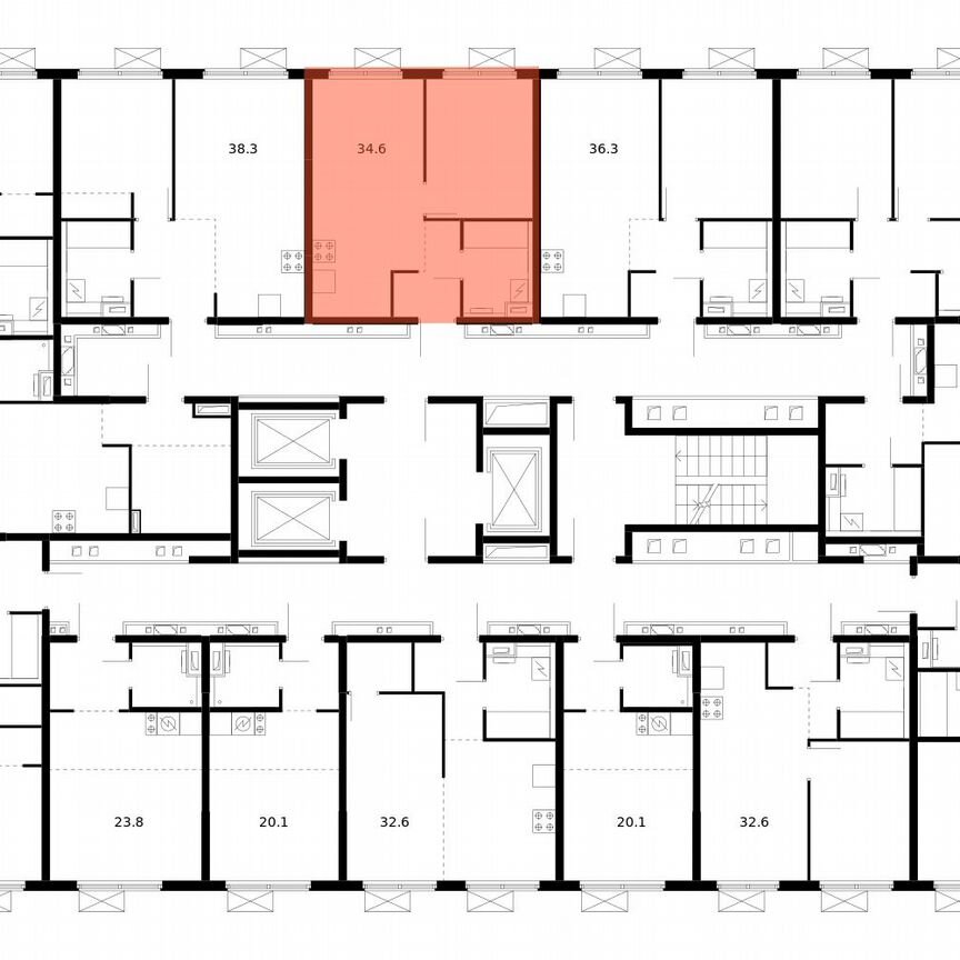 1-к. квартира, 34,6 м², 14/24 эт.