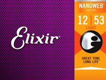 Струны 12-53 Elixir 11052 Anti-Rust 80/20 Nanoweb
