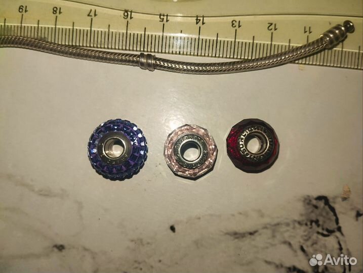 Браслет Pandora, шармы Swarovski