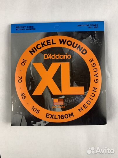Новые Струны для бас гитары D'Addario EXL160M