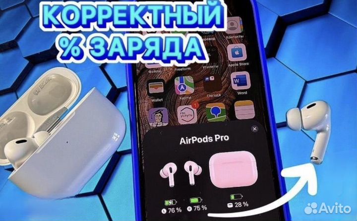 AirPods Pro 2 1:1 «Оригинал» (Чехол + Доставка)