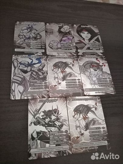 Серебряные карточки Черепашки ниндзя воины тени