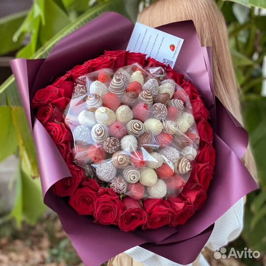 Букет из Клубники в Шоколаде «Мармора»