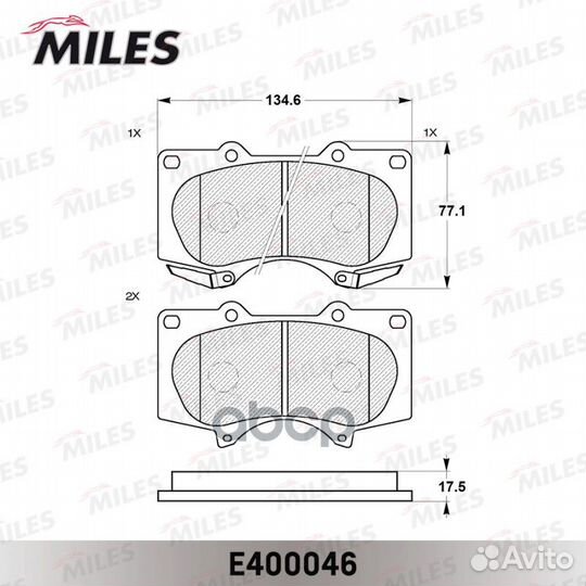E400046 колодки тормозные miles* E400046 Miles