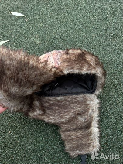 Шапка ушанка с мехом y2k