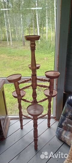 Подставка для цветов напольная деревянная