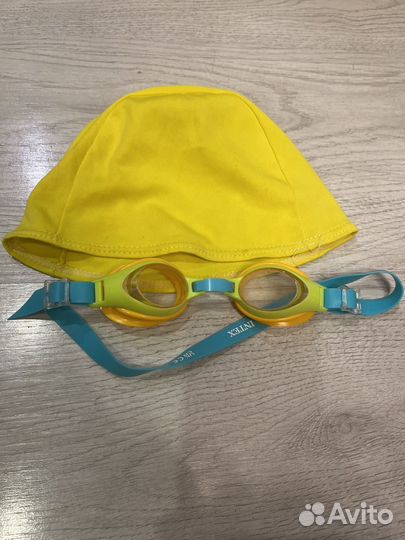 Очки и шапочка для плавания детская