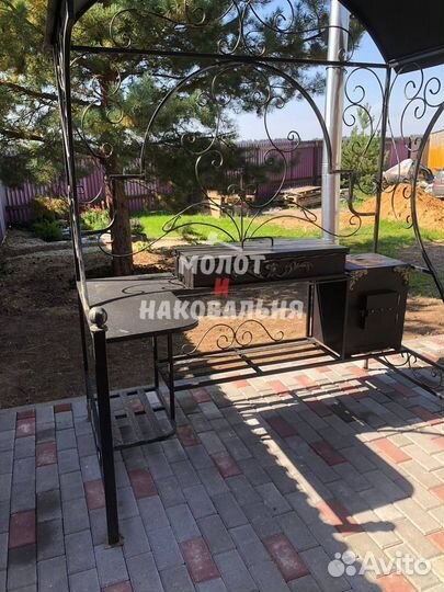 Мангал с печью под казан