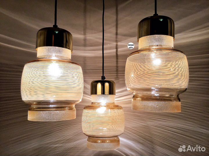 Люстра паук подвес на 3 лампы, гдр, 70-е гг