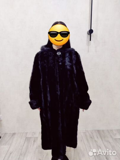 Шуба норковая с капюшоном