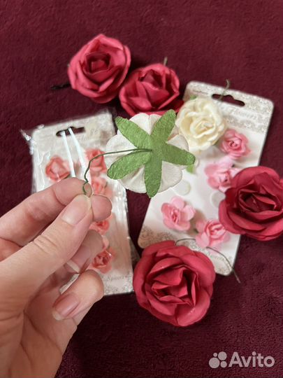 Бумажные цветы для скрапбукинга