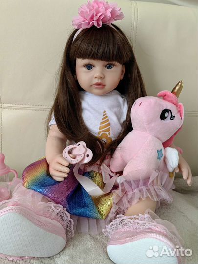 Кукла Реборн мягконабивная 60 см девочка