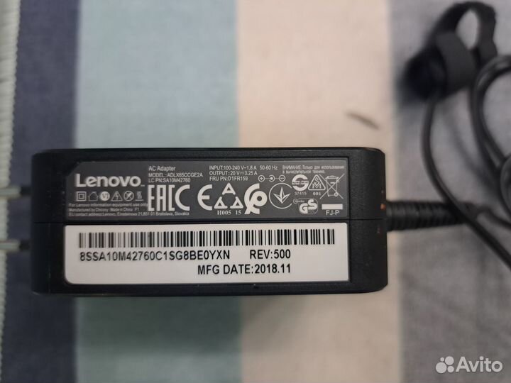 Блок питания для ноутбука lenovo 20v 3.25a