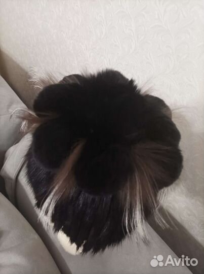 Шапка женская норковая вязаная