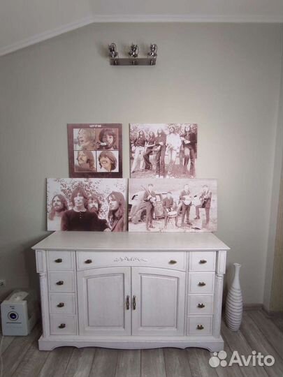 Стильные постеры The Beatles(холст,рама)