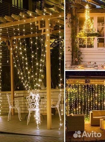 Гирлянда штора занавес