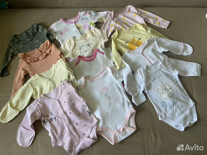 Боди пакетом для девочки 56р