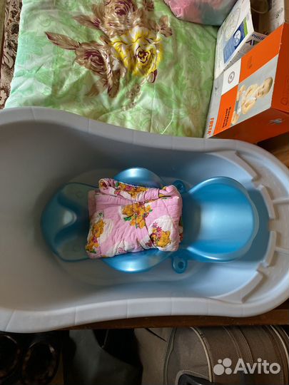 Ванночка для купания с горкой и гамаком