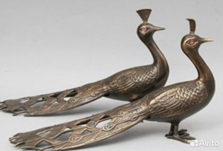 Сувенир Пара павлинов статуэтка бронза Испания