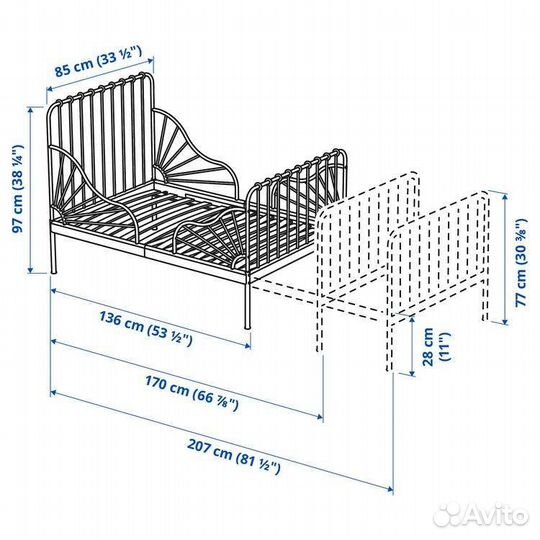 Детская кровать IKEA раздвижная