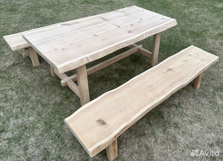Комплект мебели стол и лавки из кедра