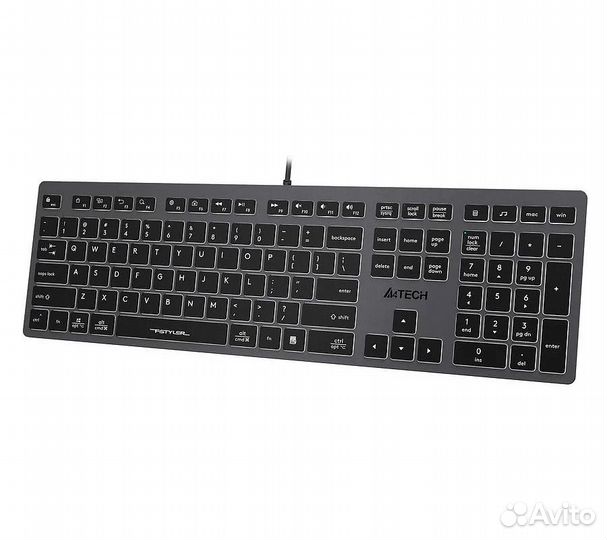 Клавиатура A4Tech Fstyler FX60, серый/неон