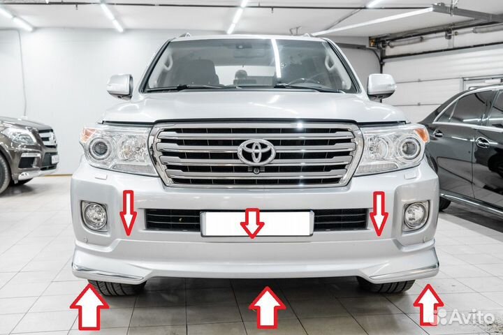 Юбка передняя серебро Land Cruiser 200 2012+