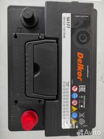 Аккумулятор 61ач 600А Delkor низкий ford opel оп