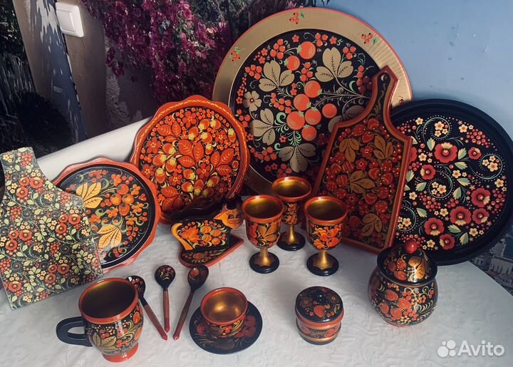Наборы хохлома посуда