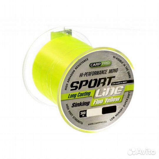 Леска carp PRO Sport Line Fluo Yellow 300м 0,310мм