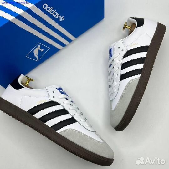 Кроссовки Adidas Samba White/Black (Арт.19121)