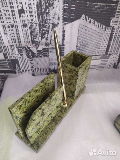 Письменный набор начальника из змеевик