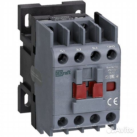 Контактор DEKraft км-102, 6А, 220В/230В, ас3/ас4