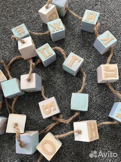 Гирлянда керамические кубики