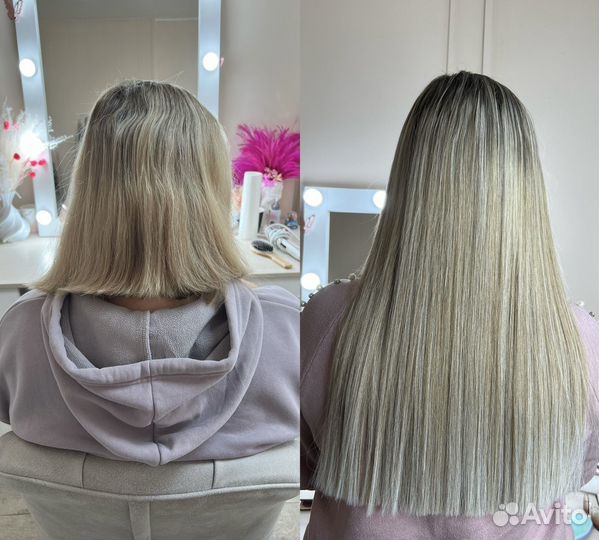 Наращивание натуральных и биопротеиновых волос