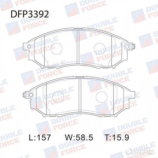 Колодки тормозные дисковые Double Force арт. DFP3392 (F) nissan cedric / gloria Y34 (99-04), cima F5